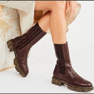 Free People Brooks Lug Sole Chelsea Boot - Cherry Chocolate
